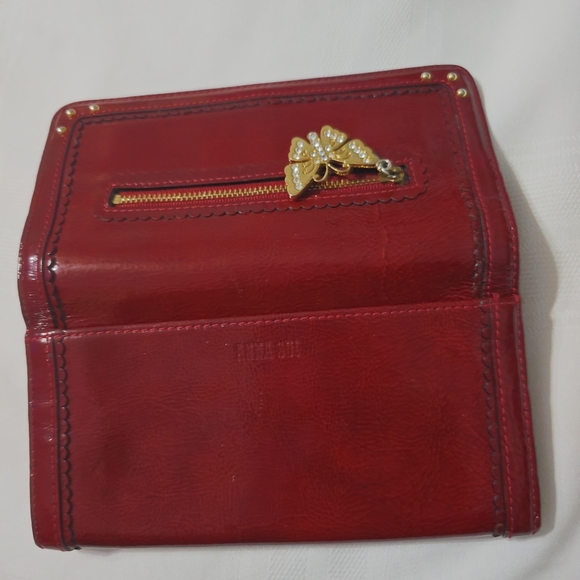 Anna Sui Patent Leather 4 Divider Long Wallet - Picture 5 of 14